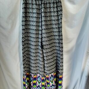 Stylish Black and Multicolor Patterned Pantsuit